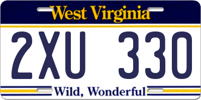 WV license plate 2XU330