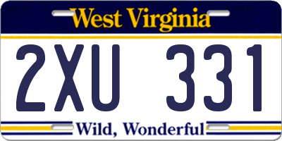 WV license plate 2XU331