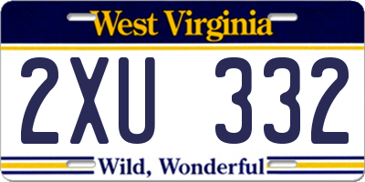 WV license plate 2XU332