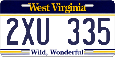 WV license plate 2XU335