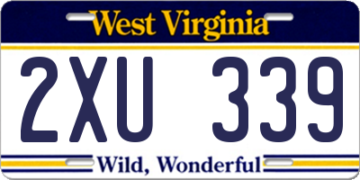 WV license plate 2XU339