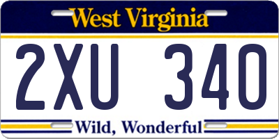 WV license plate 2XU340