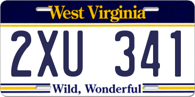 WV license plate 2XU341