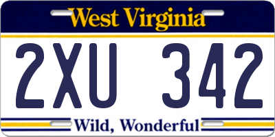 WV license plate 2XU342