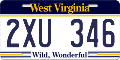 WV license plate 2XU346