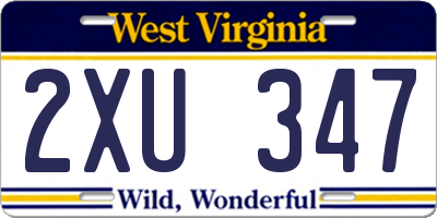WV license plate 2XU347