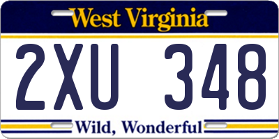 WV license plate 2XU348