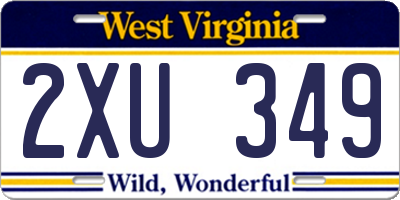 WV license plate 2XU349