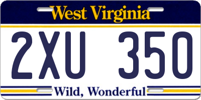 WV license plate 2XU350