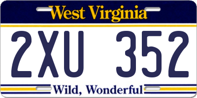 WV license plate 2XU352