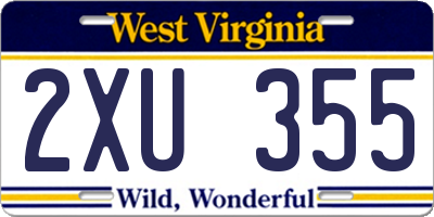 WV license plate 2XU355