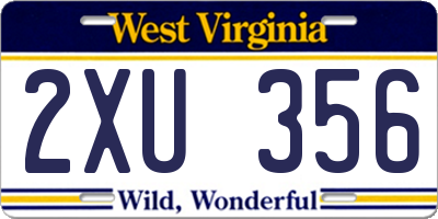 WV license plate 2XU356