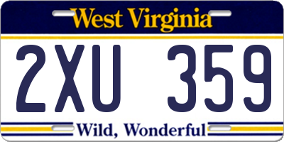 WV license plate 2XU359