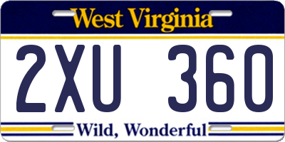 WV license plate 2XU360
