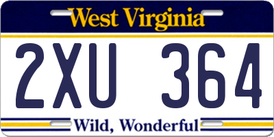 WV license plate 2XU364
