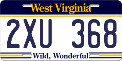 WV license plate 2XU368