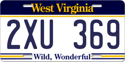 WV license plate 2XU369
