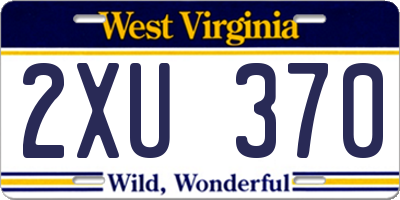 WV license plate 2XU370