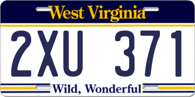 WV license plate 2XU371