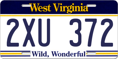 WV license plate 2XU372