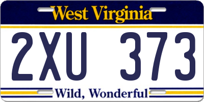 WV license plate 2XU373