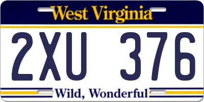WV license plate 2XU376