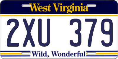 WV license plate 2XU379