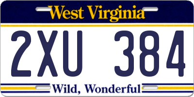 WV license plate 2XU384