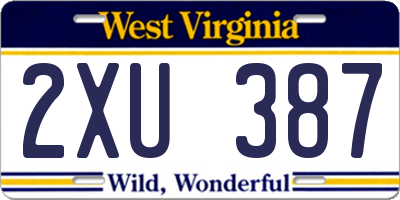 WV license plate 2XU387