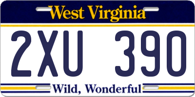 WV license plate 2XU390
