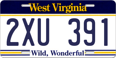 WV license plate 2XU391