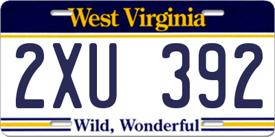 WV license plate 2XU392