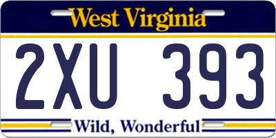 WV license plate 2XU393