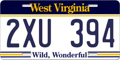 WV license plate 2XU394