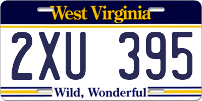 WV license plate 2XU395