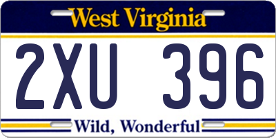 WV license plate 2XU396