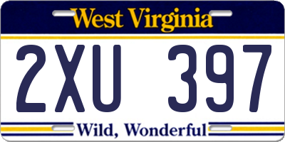 WV license plate 2XU397