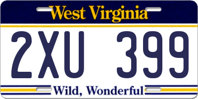 WV license plate 2XU399