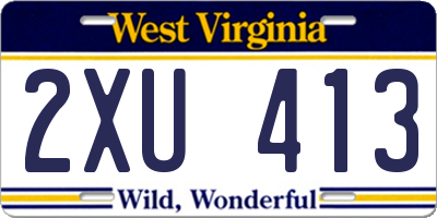 WV license plate 2XU413