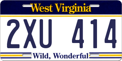 WV license plate 2XU414