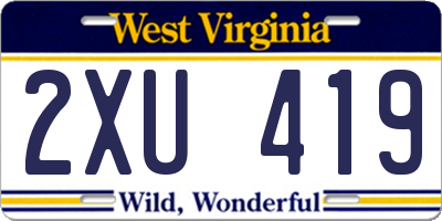 WV license plate 2XU419
