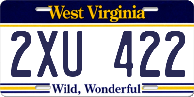 WV license plate 2XU422