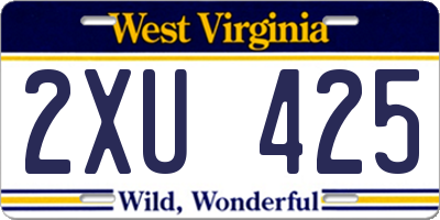 WV license plate 2XU425