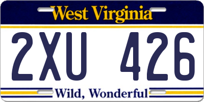 WV license plate 2XU426