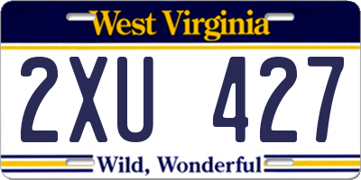 WV license plate 2XU427