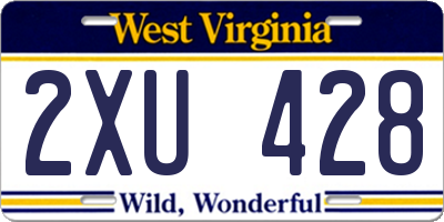 WV license plate 2XU428