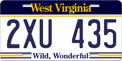 WV license plate 2XU435