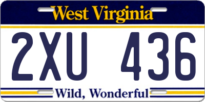 WV license plate 2XU436