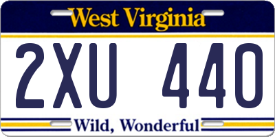 WV license plate 2XU440