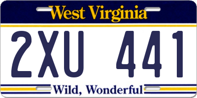 WV license plate 2XU441